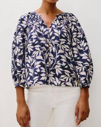 Rails Vasia Top In Navy Vines Print