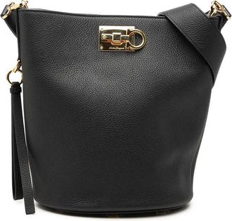 Ferragamo Pre-owned Ferragamo Grained Calfskin Studio Bucket Bag Ladies BDVERTFBZEK0UQS7