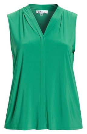 Kasper Pleat Front Sleeveless Top in Lush Green at Nordstrom, Size 3 X