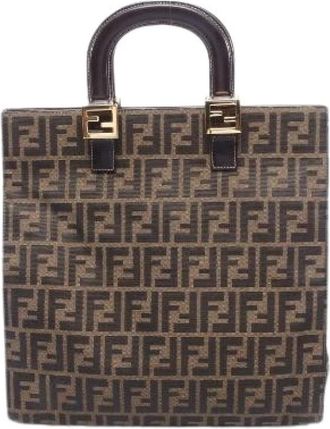 Fendi Pre-owned Zucca Canvas Leather Tote Bag - - Pre-owned - Donna - Marrone - ONE SIZE