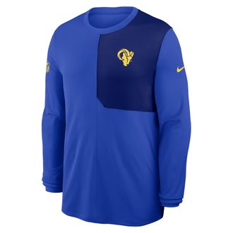 Nike Los Angeles Rams Sideline Coach Nike Mens Dri-FIT NFL Long-Sleeve Top in Blue | 03B10DGG95-81D