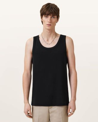 AllSaints Cotton Edwards Textured Vest, Size: XL