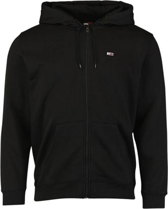 Tommy Hilfiger Zwarte hoodie met klein logo - Heren - Vesten met rits - Zwart - 2XL - Katoen - Hoodies & sweatvesten