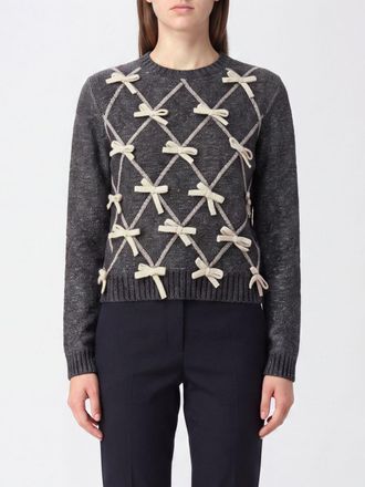 Moschino Maglia girocollo in lana e seta con fiocchi all-over