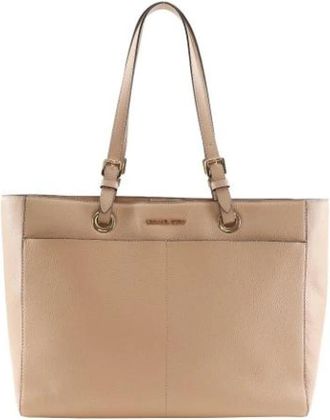 Michael Kors Pre-owned Leren Tote Bag - Dames - Vintage Shopper - Beige - ONE Size - Leer - Vintage
