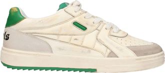 Palm Angels Beige Leather Low Top Mens Sneakers