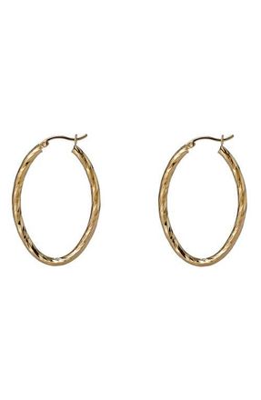 Argento Vivo Large Textured Oval Hoop Earrings in Gold at Nordstrom