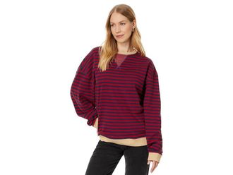 Free People Classic Striped Crew Womens Sweater Nautical Combo : MD (Womens 8-10), Cotton
