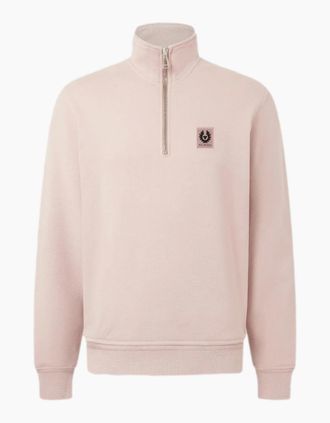 Belstaff Mens Belstaff Quarter Zip Sweatshirt A1-26 Dusk Pink - Size: 46