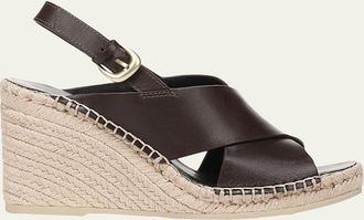 Vince Georgia Leather Espadrille Wedge Sandals