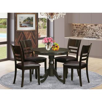 East West Furniture 5 Pc Kitchen Table set-round Kitchen Table plus 4 dinette Chairs