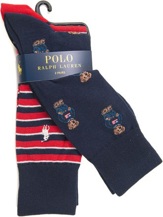 Ralph Lauren Set 2 Calzini Blu-bordeau Ralph Lauren Uomo