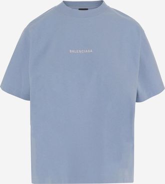 Balenciaga Light Blue Logo T-Shirt