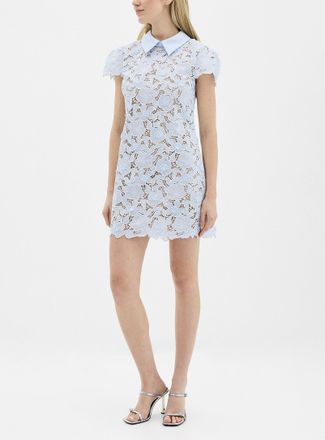 Self Portrait Womens Openwork lace blue minidress