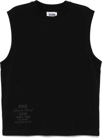 Izzue logo-print vest - men - Cotton - S - Black