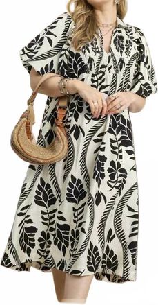 La Bella Boho Print Dress In Black