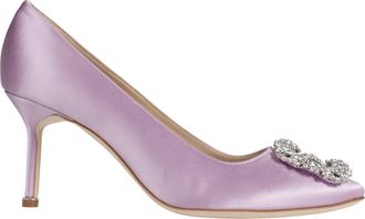 Manolo Blahnik Hangisi 70 Satin Jewel Buckle Pumps