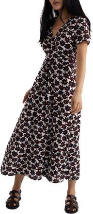 Seasalt Cornwall Chapelle Floral Organic Cotton Jersey Midi Dress in Inked Cosmos Chalk at Nordstrom, Size 14