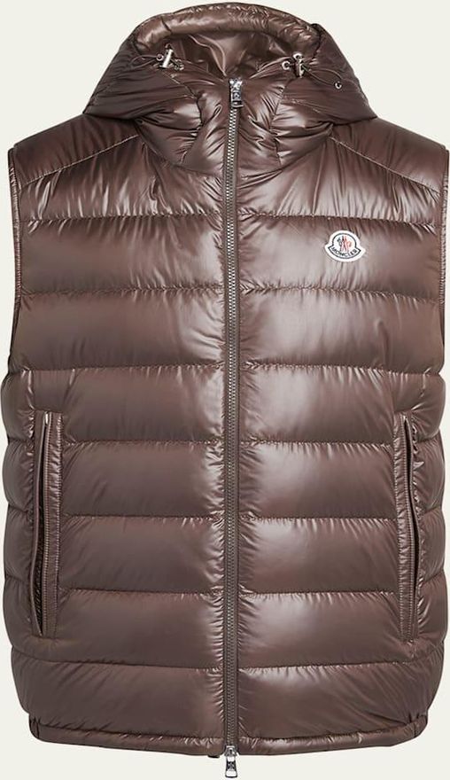 スタバMONCLER ブラウン ダウンベスト Moncler Mens Barant Hooded Puffer Vest from $1,460.00 - on