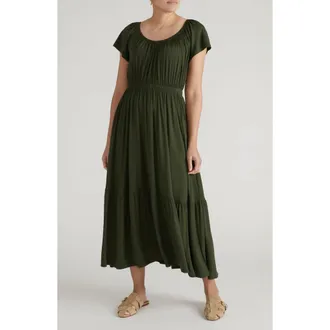 Universal Standard Liquid Jersey Maxi Dress in Coratina Green at Nordstrom, Size Xxx-Large