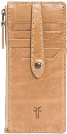 Frye Slim Leather Snap Card Wallet in Beige at Nordstrom