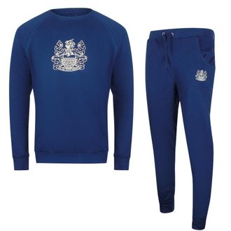 Aquascutum Heren Crest Crew Neck Tracksuit Set (Marineblauw)