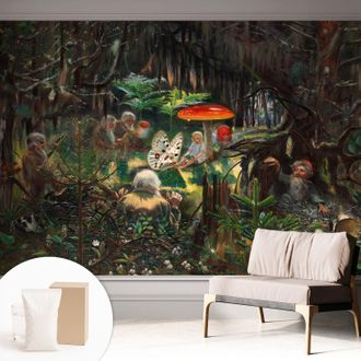 Tulup Carta Da Parati In Vlies Decorativa Per Pareti - Con Motivi Moderni - Con Colori Intensi - Per Ufficio Foresta Incantata 312x219 Cm
