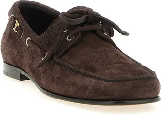 Valentino Garavani Mens Brown Cowhide Slip-On Loafers