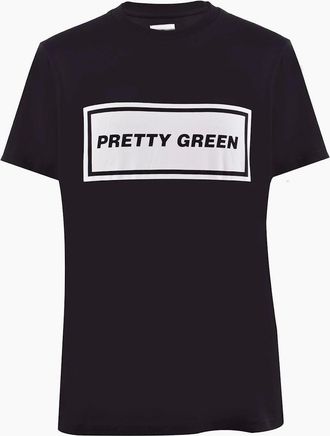 Pretty Green Mens Icon Lettering Regular Fit T-Shirt - Black - Size: 2X large