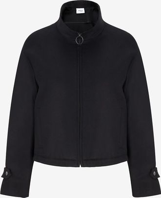 Akris Kurze Stehkragenjacke aus Flanell