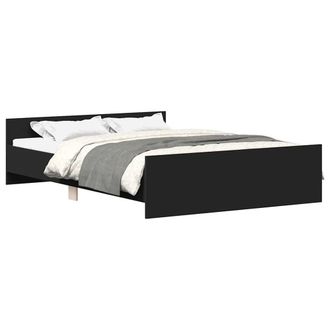 Berkfield Home Bed Frame with Headboard & Footboard Black 120x190 cm Small Double