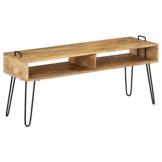 Berkfield Home TV Stand Solid Mango Wood 110x35x45 cm in Brown | Size: 110 x 35 x 45 cm