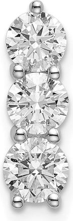 Diamond2Deal 14K White Gold Lab Grown Diamond 3-stone Pendant (1ct, VS, G-H)
