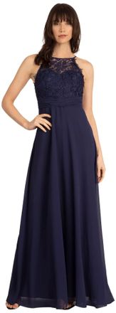 Apart Fashion ApartFashion Womens Apart Chiffon Lace Evening Dress Special Occasion, darkblue, L