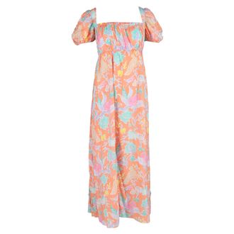 Diane Von F&uuml;rstenberg Pre-owned Womens von Dhalia Maxi Dress in Orange Cotton - Size 2XS