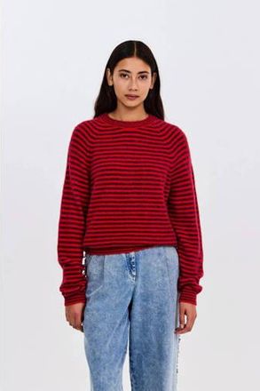 CKS gestreepte gebreide trui rood