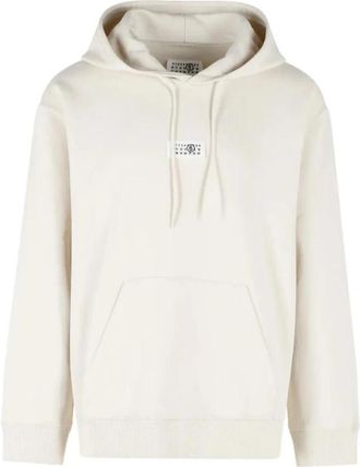 Maison Margiela Katoenen Hoodie met Numeriek Logo - Heren - Sweatshirts & Hoodies - Beige - Maat: S Katoen
