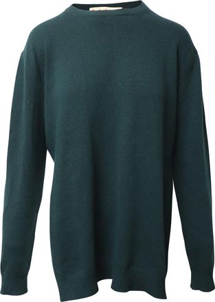 Marni Marni trui met lange mouwen en asymmetrische zoom in groene wol
