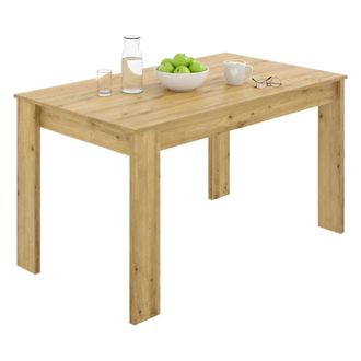 Dmora Mesa Fija Dbagatt, Mesa De Comedor Multiusos, Mesa Rectangular Para La Cocina O El Comedor, 139x81h77 Cm, Roble Nodi - Dmora