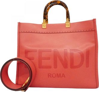 Fendi Pink Leather Tote Bag (Pre-Owned)