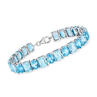 Ross-Simons Swiss and Sky Blue Topaz Bracelet in Sterling Silver