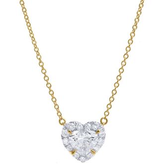 LuvMyJewelry Alessa 14K Gold Lab Grown Diamond Heart Necklace - 1.5 ct in 14K Yellow Gold at Nordstrom