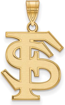 Diamond2Deal 10k Yellow Gold Florida State University F-S Large Pendant
