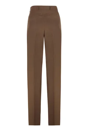 Gucci Womens Trousers Panama Chocolate Polyester Straight