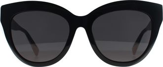 Furla Cat Eye Womens Shiny Black Smoke Dark Grey SFU780 - One Size