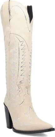 Dingo Double Take Over the Knee Western Boot in White at Nordstrom, Size 6.5
