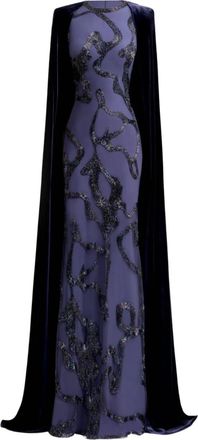 Gemy Maalouf Abito con mantella - Viola