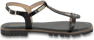 Les Tropeziennes Platte leren sandalen met vierkante neus Hextaz