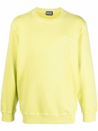 Diesel embroidered motif jumper - men - Cotton/Spandex/Elastane - S - Green