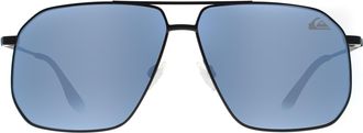 Quiksilver Aviator Mens Matte Black Blue Mirrored QS3009 Metal - One Size